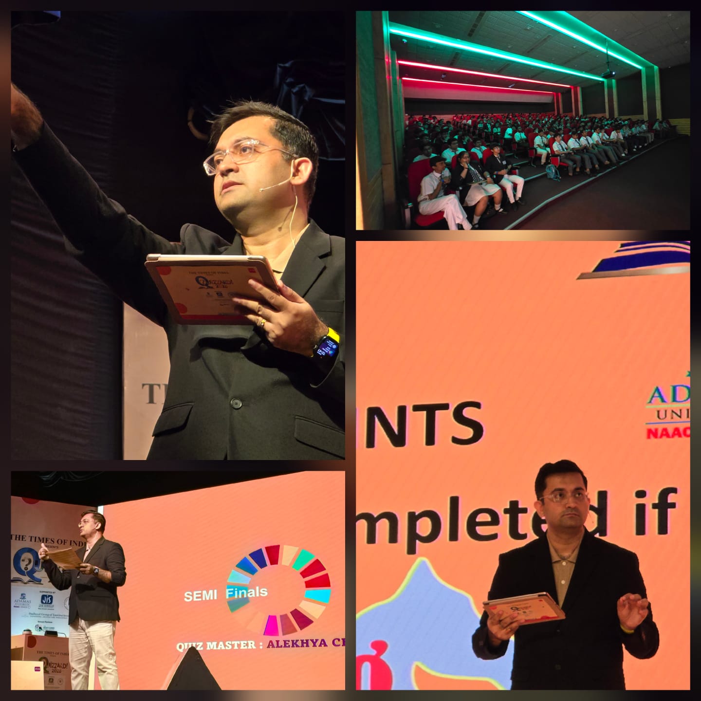 Alekhya conducting quiz at college